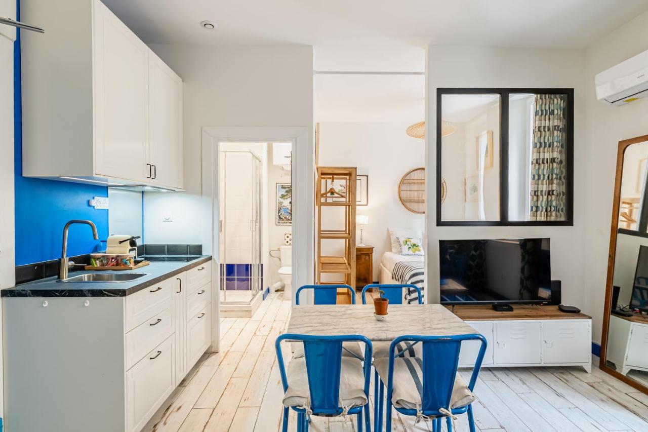 Studio Bleu 29M2, 120M Vieux-Port , Clim ,Wifi, Acces Autonome Avec Code Marselha Exterior foto